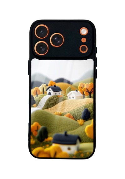 Apple Uyumlu iPhone 17 Pro Max Woolen Horizon Tasarımlı Glossy Telefon Kılıfı Çok Renkli