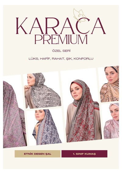 Premium Lux Original Etnik Desen Şal Vual İpek, 1. Sınıf, Hafif, Rahat, Şık, Tesettür Giyim Toz Pembe & Lila