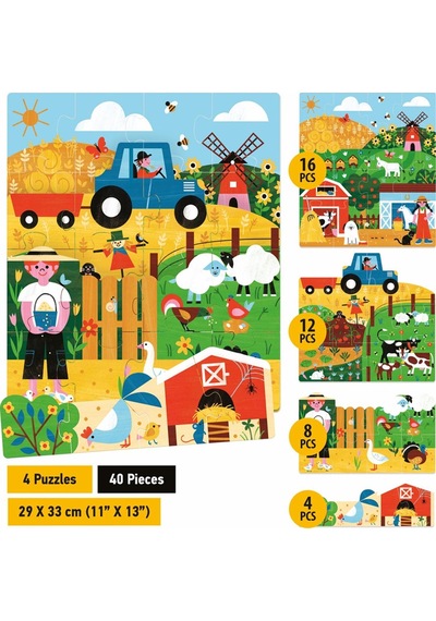 Ecoplay Shaped Puzzle Farm 59032