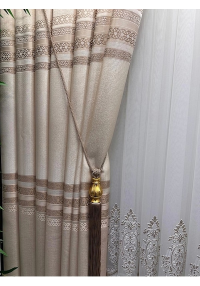 Nivemeshome St.pierre Krem Ft614320 V-101 1/3 Sık Pileli Fon Perde Apm Krem