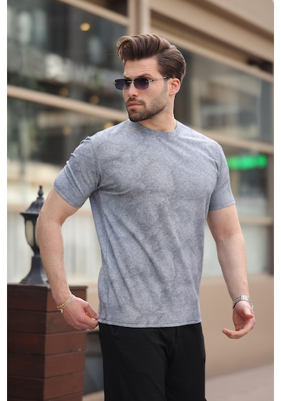 Madmext Lacivert Basic Erkek T-shirt E7131 Lacivert