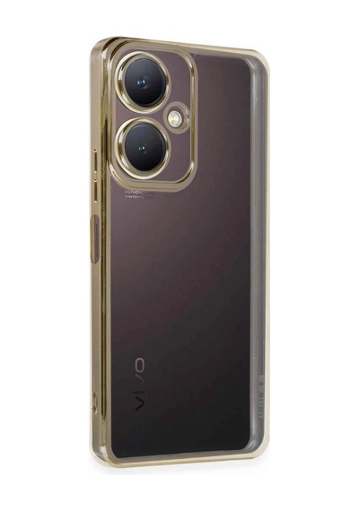 Vivo Y27 Kılıf Razer Lensli Silikon - Gold Altın