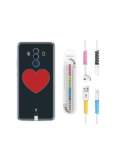 Huawei Mate 10 Pro Kılıf Kablo Koruyuculu Charge Heart 1422