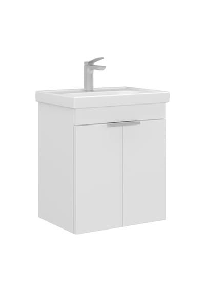 Orka Desna 50 Cm Mat Beyaz Banyo Dolabı Alt Modül Lavabo Beyaz