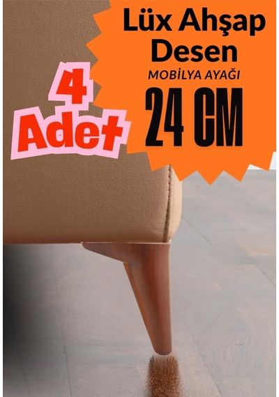 4 Adet 20 Cm Mobilya Ayak Seti Ahşap Desenli Kanepe Koltuk Tv Ünitesi Yükseltici Ayak Kanepe Ayağı Kahverengi Kahverengi