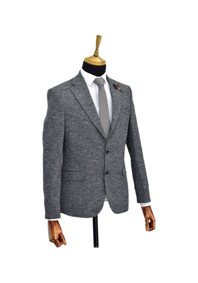 Erkek Tek Spor Ceket Çift Yırtmaçlı Bgl-st03972 Koyu Gri