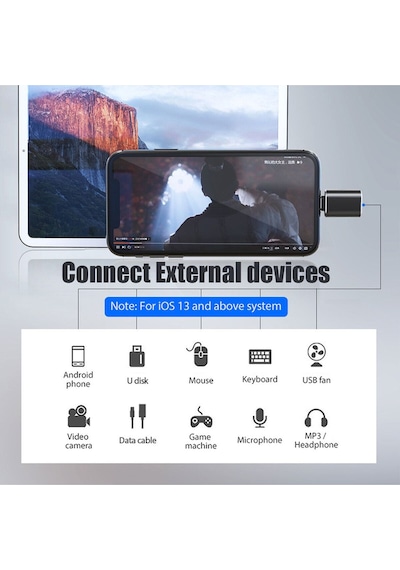 Apple Uyumlu iPhone iPad Usb Çevirici Dönüştürücü Otg Lightning - Usb 3.0 Aktarıcı