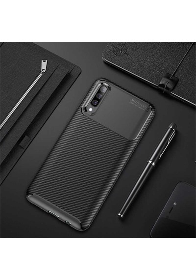 Samsung Uyumlu Galaxy A70 Kılıf Zore Negro Silikon Kapak-Siyah