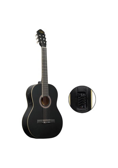 Midex Mgx-200mbk-eq Ekolayzerli Profesyonel Elektro Klasik Gitar Seti Mat Siyah 4/4 Üst Segment