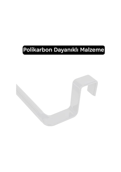 Beyaz Polikarbon Dolap Kapağı Kapı Üstü Havlu Askısı Banyo Mutfak Askılığı 29 cm