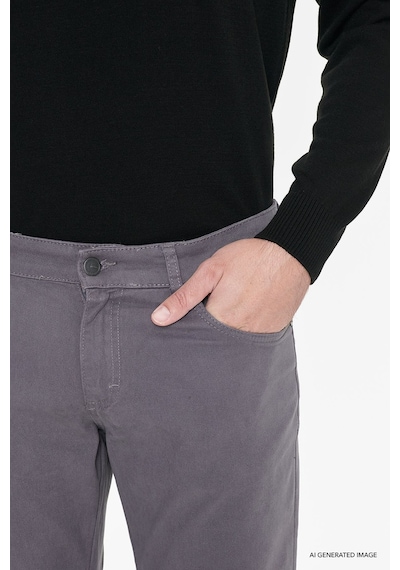 AC&Co / Altınyıldız Classics Slim Fit Dar Kesim Pamuklu Esnek Chino Erkek Pantolon Antrasit