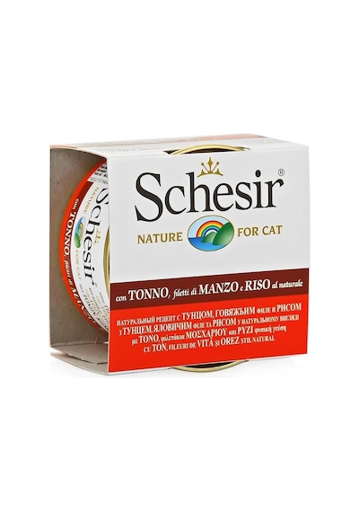 Schesir Ton Balıklı ve Sığır Etli Konserve Yetişkin Kedi Maması 85 G