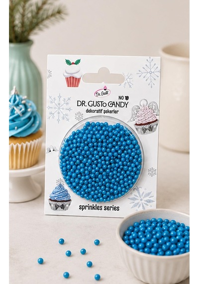Dr. Gusto 2 Mm Mavi Boncuk Pasta Süsleme Şekeri
