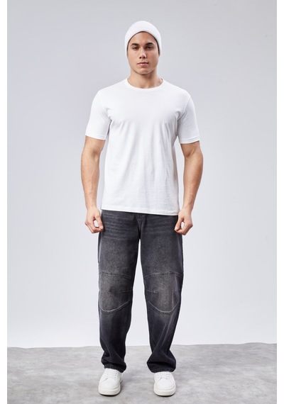 Cedy Denim Cedy Denım Yüksek Kalite Erkek Yüksek Bel Skater Baggy Jeanpantolon C362 Siyah