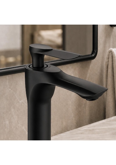 Lava Kısa Lavabo Bataryası Mat Sıyah Mat Siyah