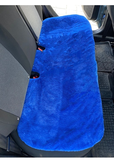 Yumuşak Tüylü Peluş Serme Oto Koltuk Minder Arka Mavi