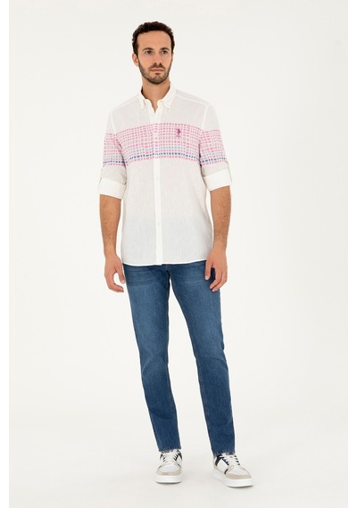 U.s. Polo Assn. Erkek Menekşe Gömlek Desenli 50283773-vr037 Menekşe