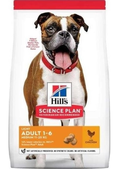 Hill's Light Tavuklu Orta Irk Yetişkin Diyet Köpek Maması 14 KG