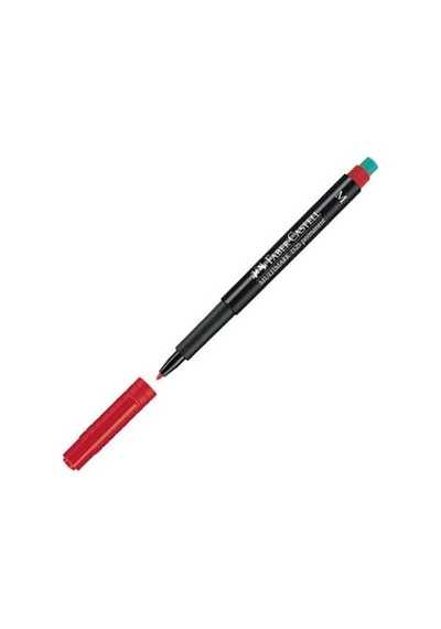 Faber-castell Permanent Asetat Ve Cam Kalemi M Uç 1.0 Mm Kırmızı - 10 Adet Toptan Paket