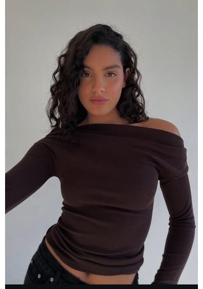 Madmext Kahverengi Kadın Off Shoulder Uzun Kollu Bluz Mg2567 Kahverengi Madmext Kahverengi Kadın Off Shoulder Uzun Kollu Bluz Mg2567 Kahverengi