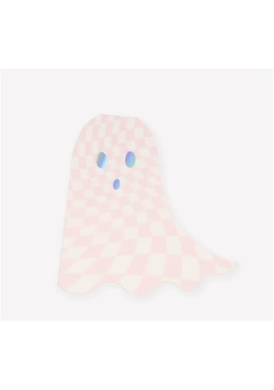 - Pink Checker Ghost Napkins - Pembe Kareli Hayalet Peçeteler 16'lı