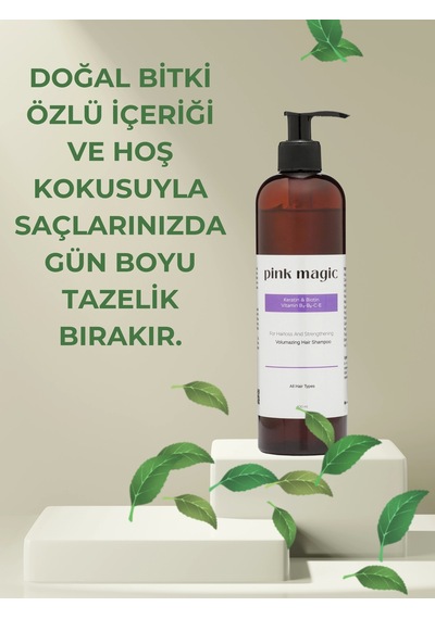 Pink Magic Keratin & Biotin Saç Dökülmesine Karşı Güçlendirici Bakım Şampuanı 400 ML