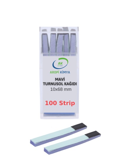 Aropi Turnusol Kağıdı Mavi 100 Test Stripi 10x68 Mm Litmus Paper