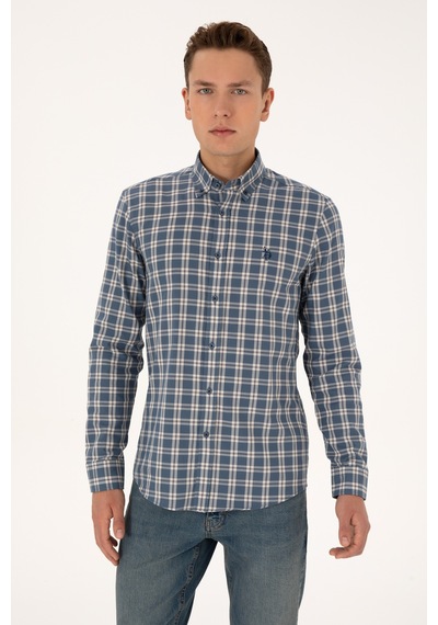U.s. Polo Assn. Erkek Açık Lacivert Gömlek Desenli 50308578-vr059 Acık Lacıvert