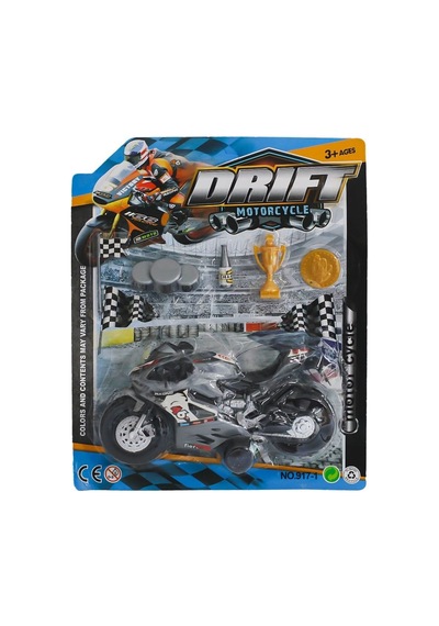 917-1 Kartela Sürtmeli Motorsiklet -canem Oyuncak - 1 Adet Kırmızı