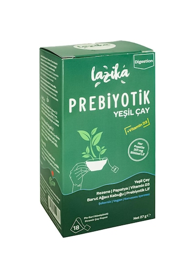 Lazika Prebiyotik Piramit Poşet Yeşil Çay 18 Poşet