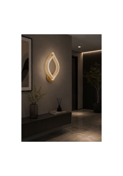 Yonca Model Tekli Eskitme 3 Renk Modu Kristal Taşlı Salon Mutfak Yatak Çocuk Odası Aplik Gümüş