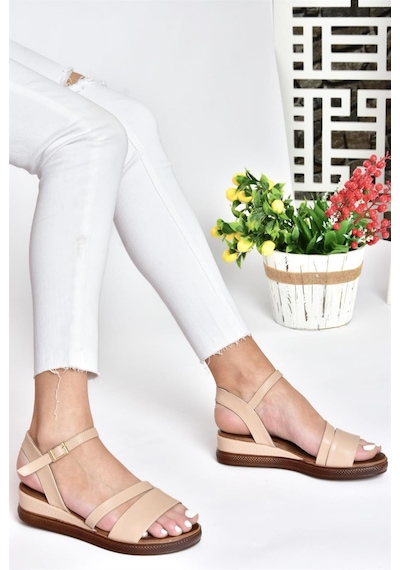Fox Shoes P674300709 Ten Dolgu Topuklu Günlük Kadın Sandalet