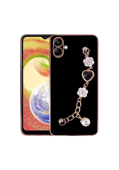 Zore Samsung Galaxy Uyumlu A04 Kılıf El Tutamaçlı Kamera Korumalı Omsy Taka Silikon Kapak - Siyah