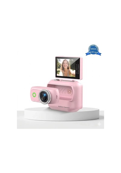 Magicool 1080p Dijital Video Kamera 32gb Kart Dijital Vlog Fotoğraf Makinesi Türkçe Pembe