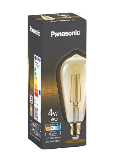 Panasonic E27 Filaman St64 Lamba 4w 360 Lm 2000k Gold - 4 Adet Tarı 01 Warm Gold