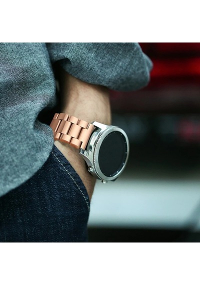 E2M Samsung Uyumlu Watch 20mm KRD-05 Klasik Metal Rose Go
