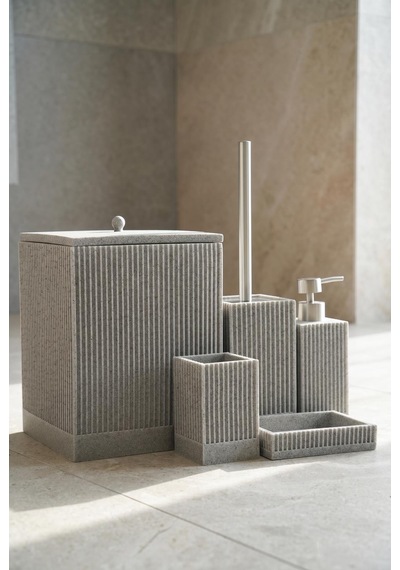 Acar Jhn-09343 Gri Laduree Collection 5'li Banyo Set