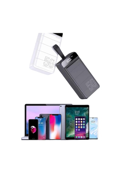 Hızlı Taşınabilir 50.000 Mah Powerbank Led Ekran Android Ve İos Uyumlu Yeni Nesil