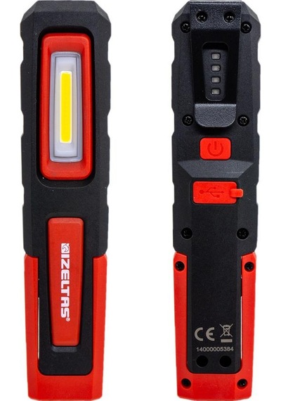İzeltaş Cob Led Şarjlı Küçük Boy Çalışma Lambası 200 Lm Kırmızı - Siyah