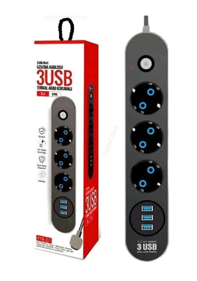 Viatom Ftr-01 2x Usb 3lü 2 M Metre Çocuk Akım Korumalı Pr