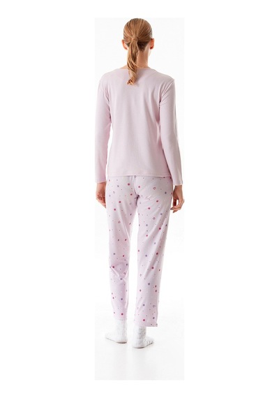 Fullamoda Yazı Baskılı Bisiklet Yaka 2 Li Pijama Takımı 24mıcg631216551-lila LILA