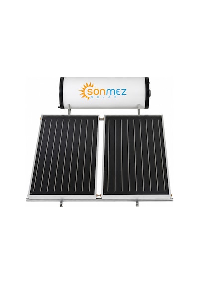Solar 150l Emayeli Prizmatik Çift Bakır Kollektörlü Güneş Enerjili Su Isıtma Sistemi Kapalı Devre Basınçlı