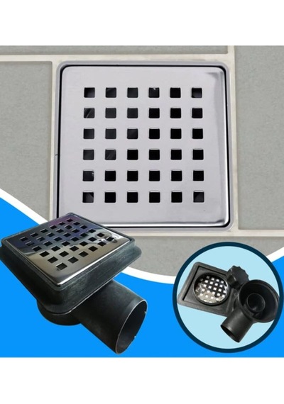 2 Adet Paslanmaz Çelik Kare Delikli Banyo Yer Süzgeç Izgarası Üst Kapak Gider Kapağı 9.5x9.5 Cm Diğer