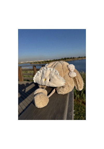 Mollycrush Kız Bebek Camel Kışlık Peluş Tavşan Şapka Kulaklı Ponponlu Hediyelik Model Camel Kahverengi
