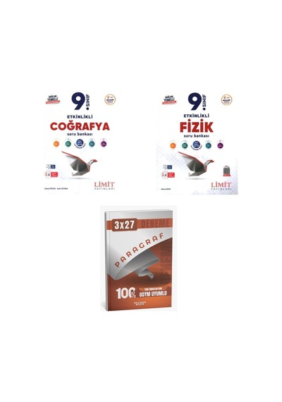 2027 Limit 9. Sınıf Etkinlikli Maarif Coğrafya + Fizik Soru + Anla Kazan Paragraf Deneme 3'lü Set