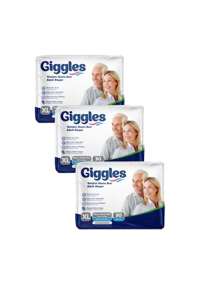 Giggles Belbantlı Yetişkin Hasta Bezi XL 3 x 30'lu Giggles Belbantlı Yetişkin Hasta Bezi XL 3 x 30'lu