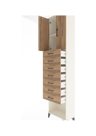 Arges Dolap 2 Raflı 7 Çekmeceli 2 Kapaklı 60x30x243 Aytaşı-çam Aytaşı