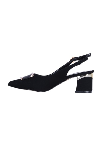 Esracan 2809 5cm Slingback Kadın Topuklu Ayakkabı siyah