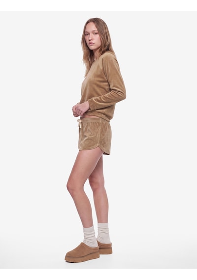 Koton Rahat Kesim Beli Bağcıklı Cepli Mini Şort Pijama Altı Vizon 7wlk80032mk