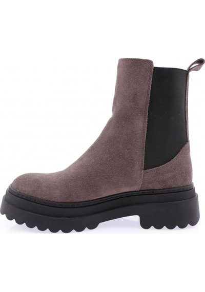 Dgn 345-t Kadin Kalin Taban Strech Detayli Bot Taupe Süet